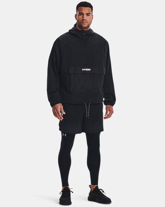 เสื้อแจ็คเก็ตอโนแรคซิปครึ่งตัว UA RUSH™ Woven สำหรับผู้ชาย in Black image number 2